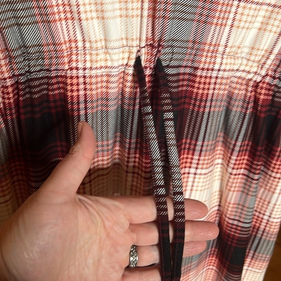 Derek Heart Maternity Plaid Dress with 3/4 Sleeves and Waist Tie Sz Medium NWOT - Picture 8 of 11